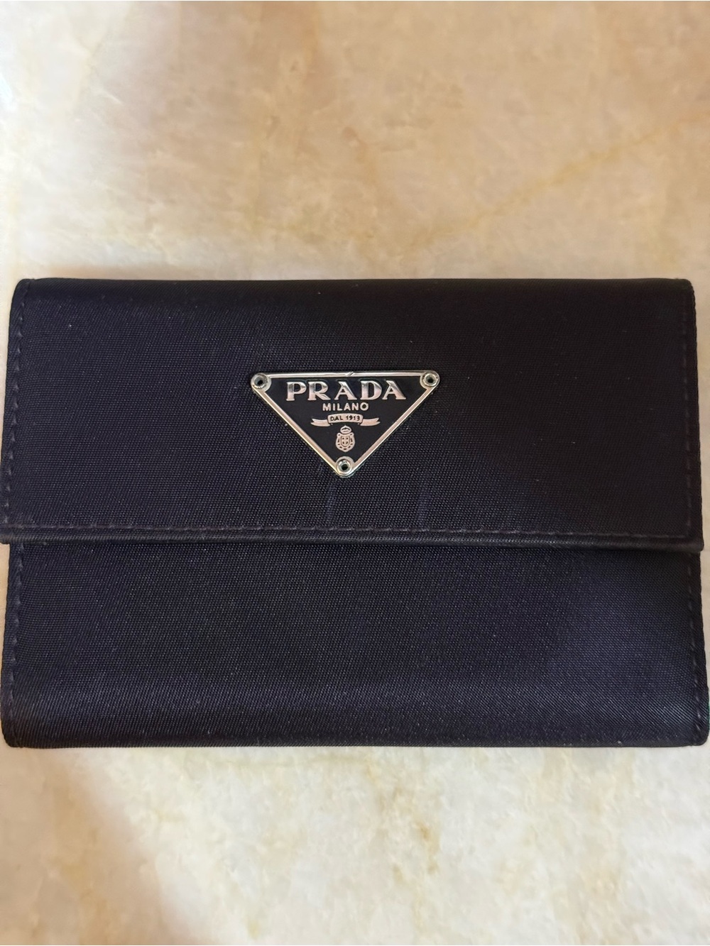 Prada Tessuto Purple Nylon Tri-Fold Wallet COA EUC NO CALLOUTS